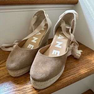 Manebi soft suede wedge espadrilles